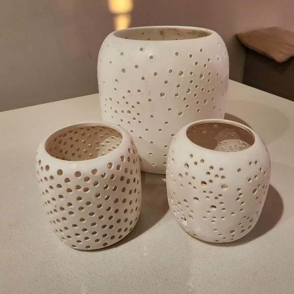 West Elm Accents Set Of 3 West Elm Constellation Ceramic Candle